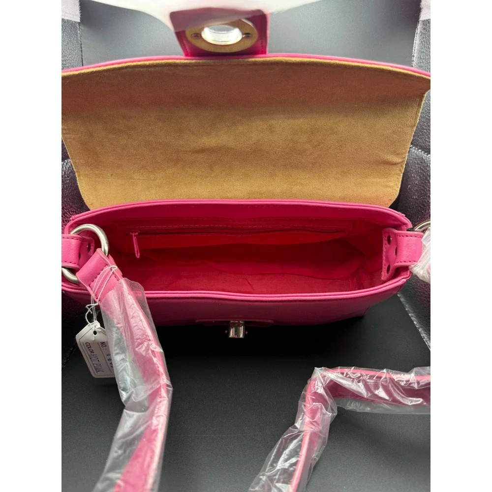 Bright Pink Clutch‎ Handbag with Matching Wallet Set